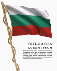 White Backround Flag Of  BULGARIA
