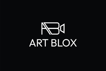 AB latter art blox camera photography logo design template