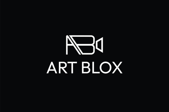 AB latter art blox camera photography logo design template
