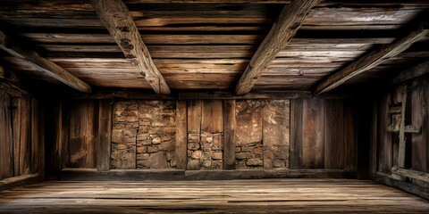 Fototapeta na wymiar Old wooden ceiling boarding,