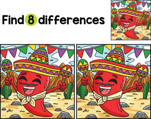 Cinco de Mayo Jalapeno Find The Differences