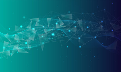 Green blue technology background. 