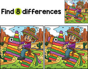 Cinco de Mayo Child Pinata Find The Differences