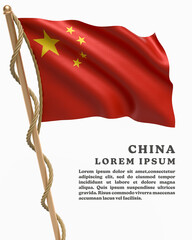 White Backround Flag Of  CHINA