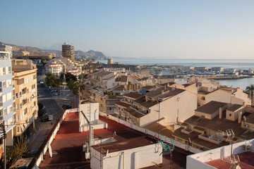 Fototapeta na wymiar Rooftop View, and Port; El Campello; Alicante; Spain