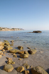 Fototapeta na wymiar View of Rock at Almadrava Beach; El Campello; Alicante; Spain