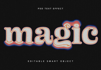 Colourful Halftone Text Effect Mockup