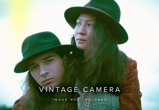 Vintage Camera Image Effect Mockup