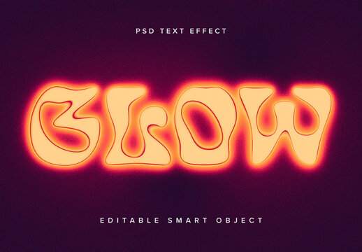 Grunge Glowy Text Effect Mockup