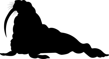 walrus vector silhouette black one