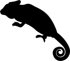 chameleon vector silhouette black one