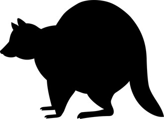 raccoon vector silhouette black one