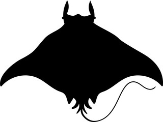 manta ray vector silhouette black one