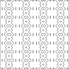  Stylish texture with figures from lines.Abstract geometric black and white pattern for web page, textures, card, poster, fabric, textile. Monochrome graphic repeating design.