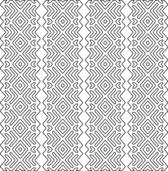  Stylish texture with figures from lines.Abstract geometric black and white pattern for web page, textures, card, poster, fabric, textile. Monochrome graphic repeating design.