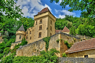Fototapeta na wymiar France, the picturesque la Malartrie castle in Vezac