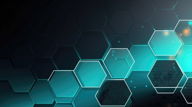 Fototapeta Abstract background with hexagons, AI generated