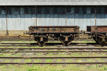 Old rusty cart on rails in Sri Lanka