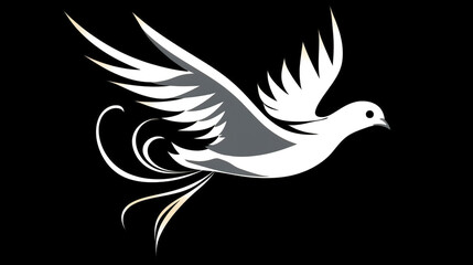Obraz premium Peace pigeon. Purity, spirituality concept, generative AI.