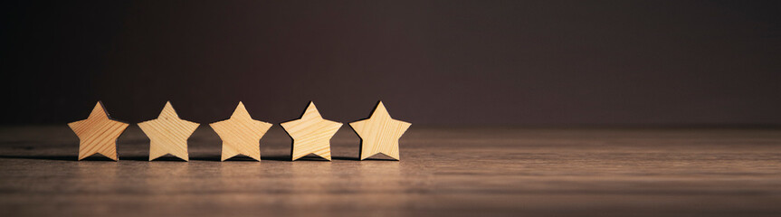 five star symbol on the table