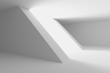 Minimalistic room space. White clean empty architecture interior