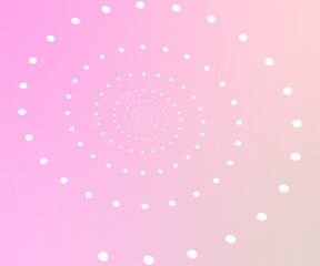 Naklejka premium Fundo rosa com bolinhas em espiral