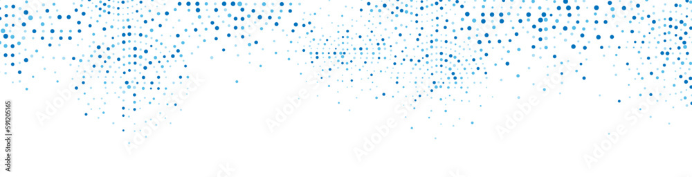 Wall mural Abstract blue water background frame of geometric shapes. Circular ornament. Pattern of dots, particles, molecules, fragments. Poster for technology, medicine, presentations, business. Vector 