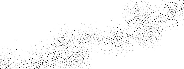 Abstract halftone background frame of geometric shapes. Circular ornament. Pattern of dots, particles, molecules, fragments. Poster for technology, medicine, presentations, business. Vector 