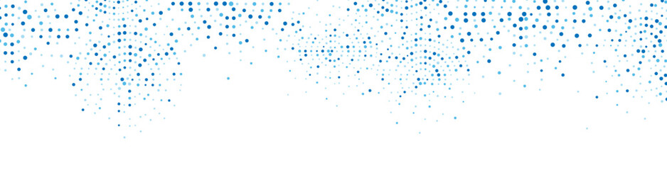 Abstract blue water background frame of geometric shapes. Circular ornament. Pattern of dots, particles, molecules, fragments. Poster for technology, medicine, presentations, business. Vector 