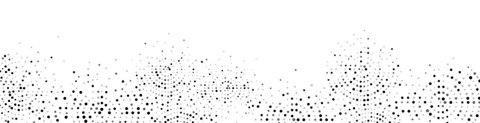 Abstract halftone background frame of geometric shapes. Circular ornament. Pattern of dots, particles, molecules, fragments. Poster for technology, medicine, presentations, business. Vector 