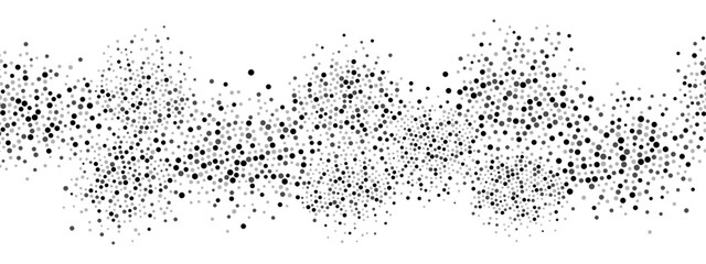 Abstract halftone background frame of geometric shapes. Circular ornament. Pattern of dots, particles, molecules, fragments. Poster for technology, medicine, presentations, business. Vector 