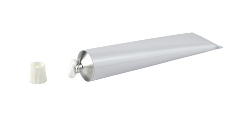White medical or cosmetic cream tube isolated from background