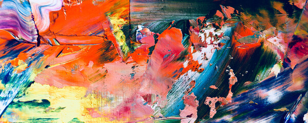 Abstract art background. Modern, contemporary art. Colorful canvas. Wall decor background . Color texture. Hand drawn oil painting on canvas.