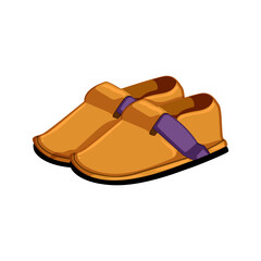 foot kid slippers cartoon vector illustration