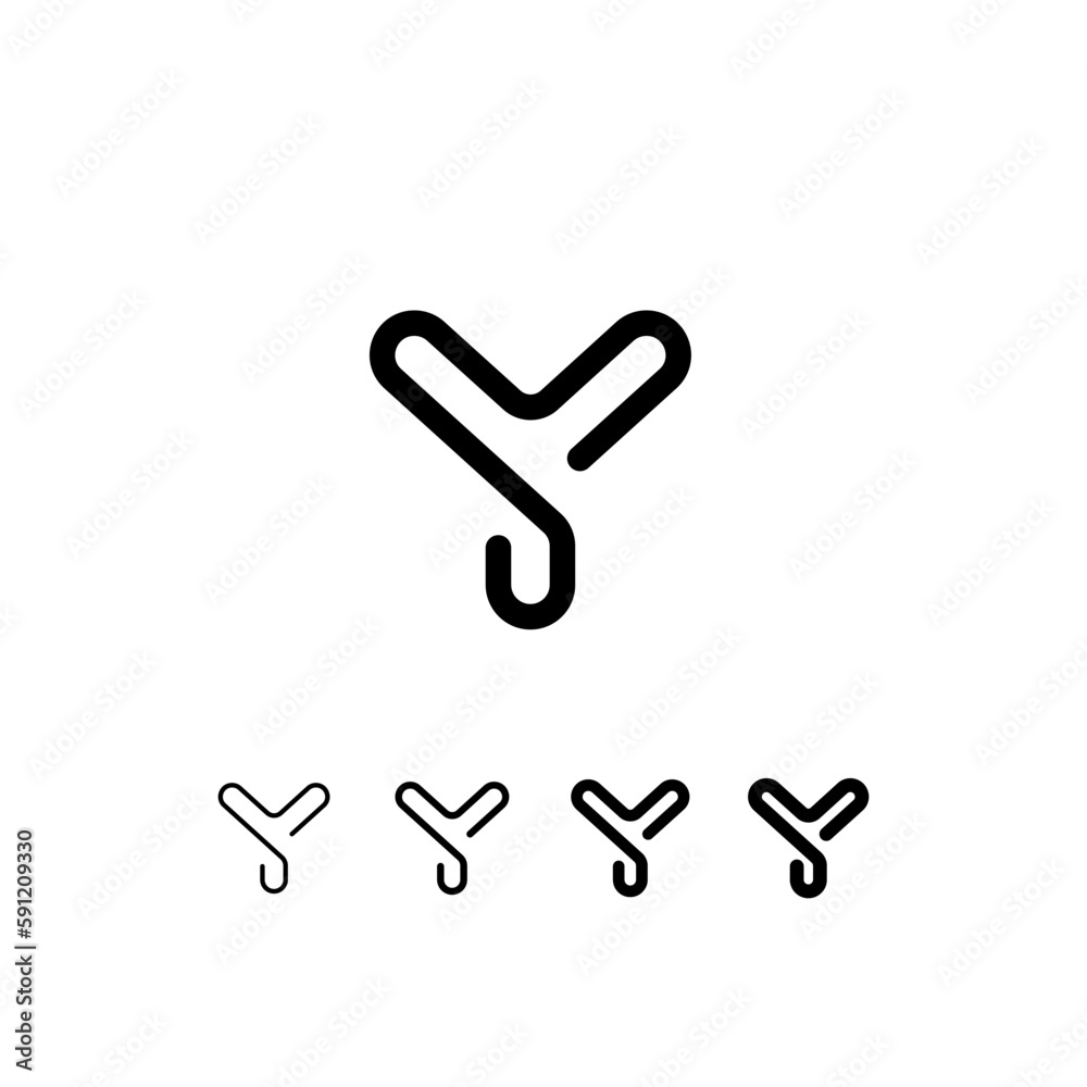 Canvas Prints digital technology font rounded alphabet, including set from five of different thicknesses trendy le