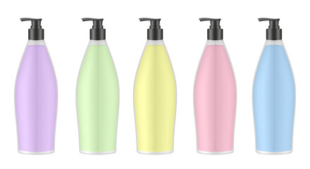 Set of flavoring syrup bottles with dispenser