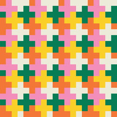 Essential geometric printable seamless pattern with abstract Minimal elegant line form stroke shapes in vibrant colors. Modern simple background in minimalist mid century style vector wall art