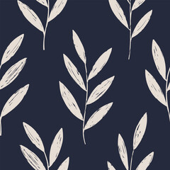 Fototapeta premium Abstract contemporary seamless pattern with hand drawn flower shapes, spots, dots and lines with textures. Vibrant boho print. Modern collage vector illustration