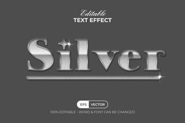 Silver Text Effect Shiny Style.