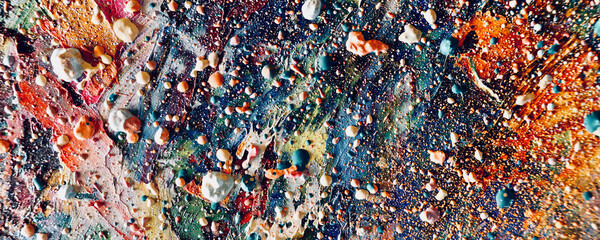 Abstract art background. Modern, contemporary art. Colorful canvas. Wall decor background . Color texture. Hand drawn oil painting on canvas.