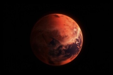 Reddish earth planet illustration, concept of global warming, post apocalyptic. Generative AI