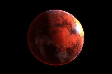 Reddish earth planet illustration, concept of global warming, post apocalyptic. Generative AI