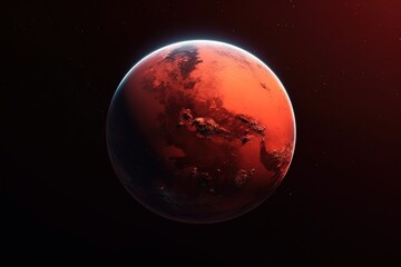 Obraz premium Reddish earth planet illustration, concept of global warming, post apocalyptic. Generative AI