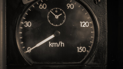 Close up view of Vintage Speedometer Indicator box