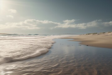 Fototapeta na wymiar A minimalist landscape with a beach or coastline, Generative AI