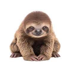 baby sloth isolated on a transparent background, generative ai