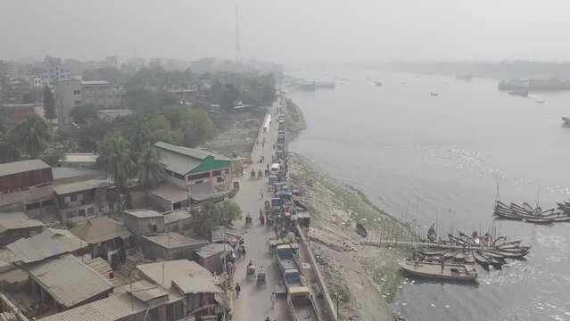 Lifestyle from aerial view of Old Dhaka City People