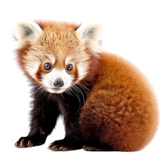 red panda isolated on a transparent background, generative ai