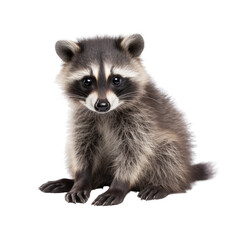 Obraz premium raccoon isolated on a transparent background, generative ai