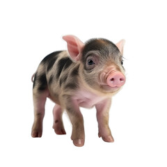 piglet isolated on a transparent background, generative ai